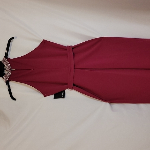MARINA Halter Jewel Neck  Fuschia Color Jumpsuit - Picture 12 of 16